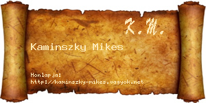 Kaminszky Mikes névjegykártya